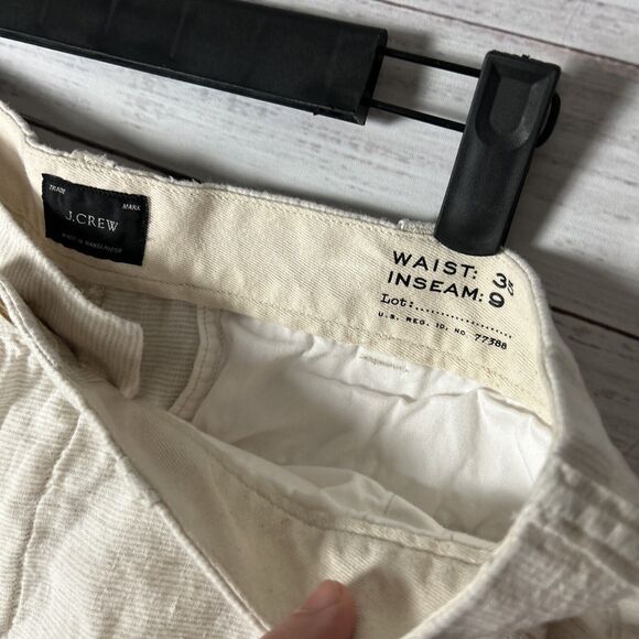 J Crew Shorts Mens 100% Linen Chino Sz 35 9" Inseam Ivory Casual Outdoor Summer - Picture 7 of 8
